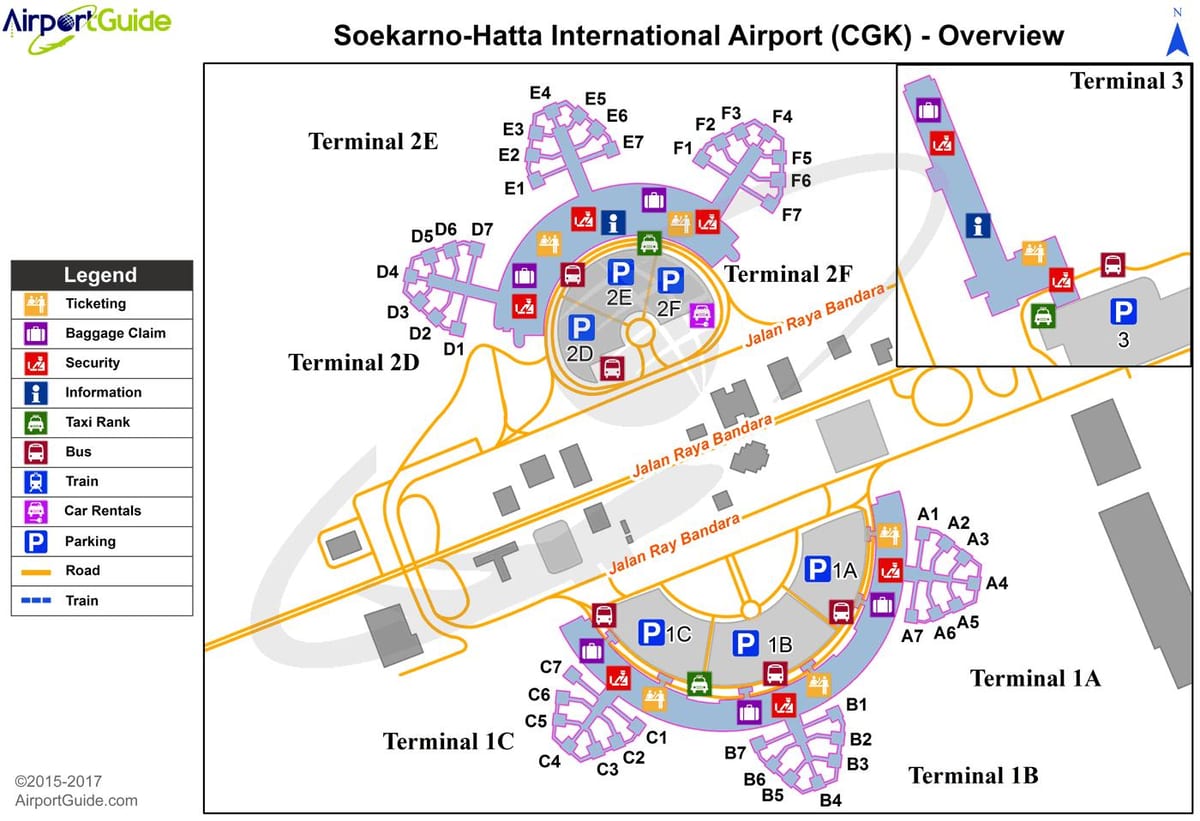ジャカルタ空港ターミナルマップ