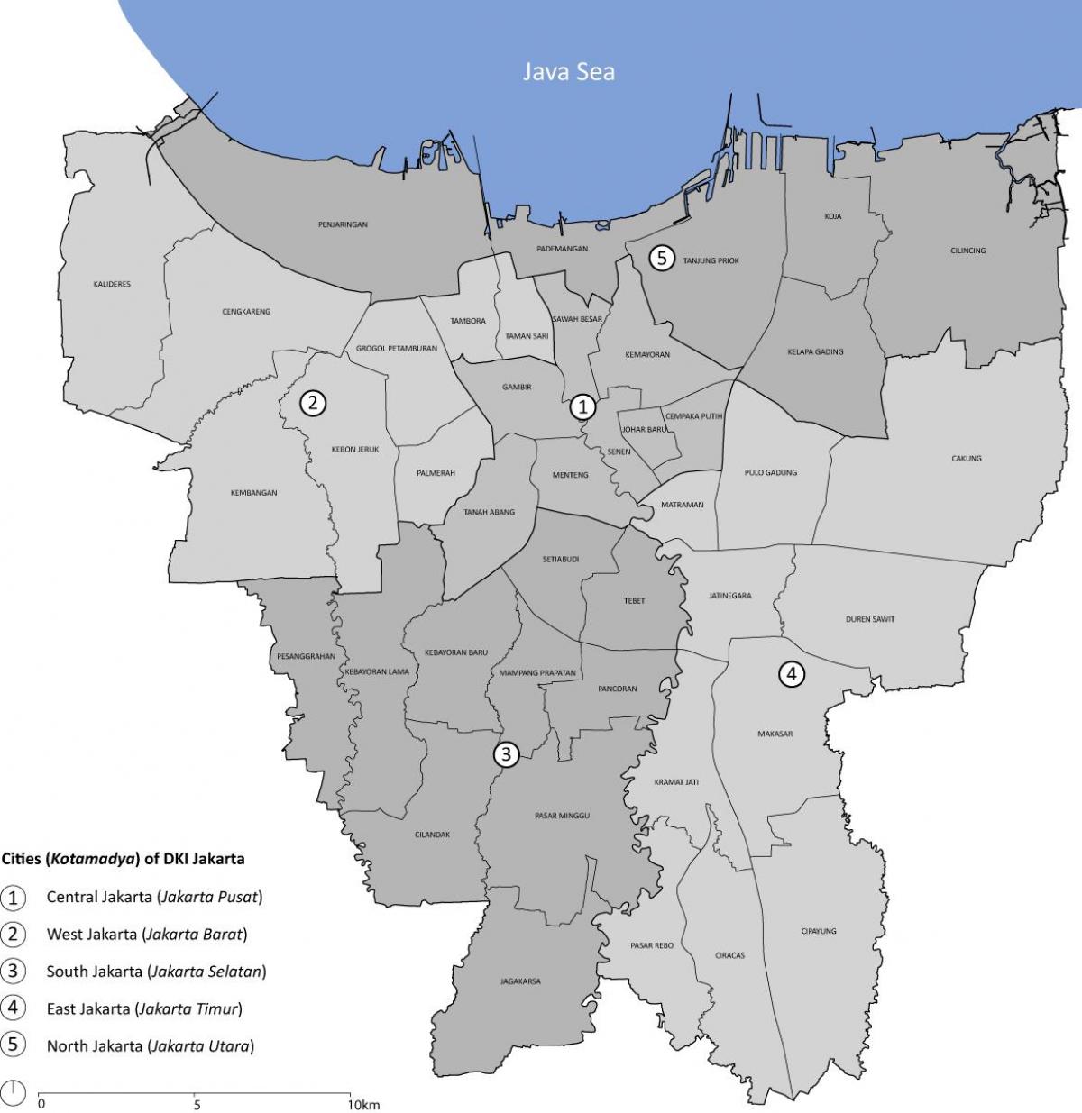 ジャカルタ地区マップ