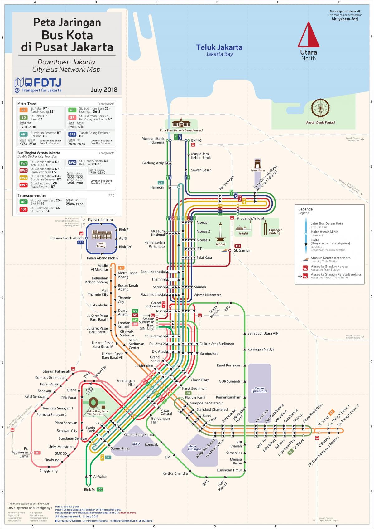 ジャカルタのバスステーションマップ