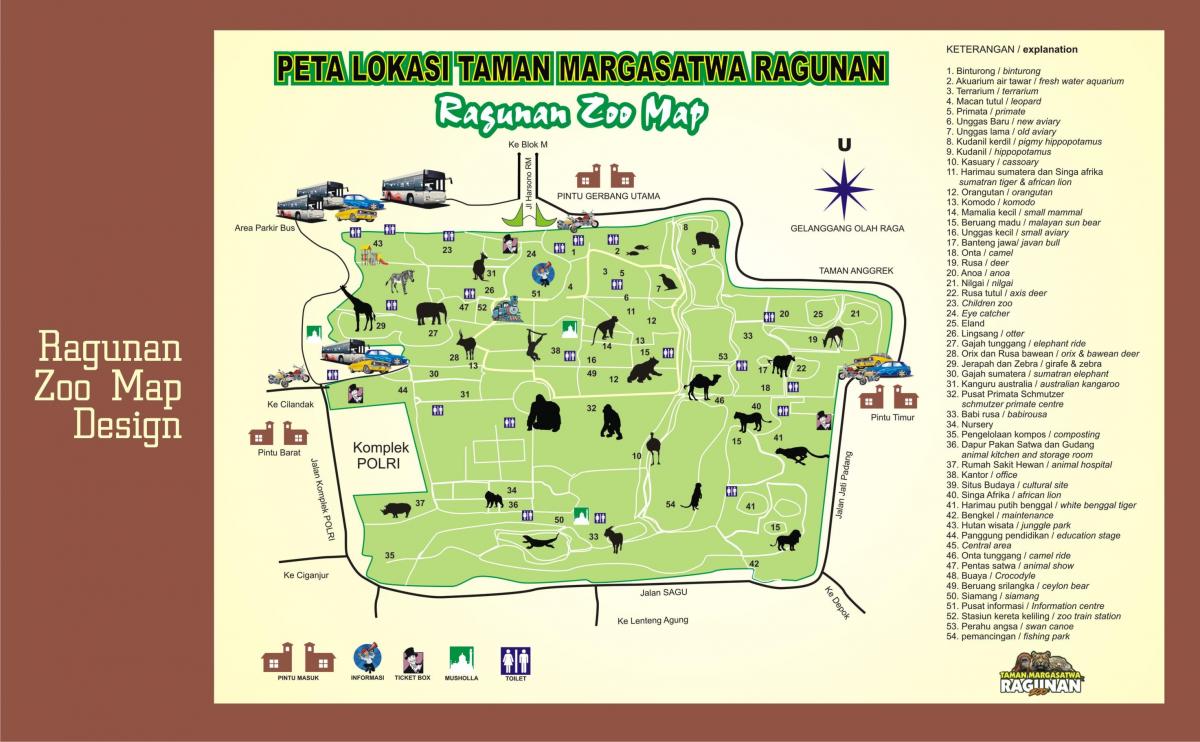ジャカルタ動物園の地図